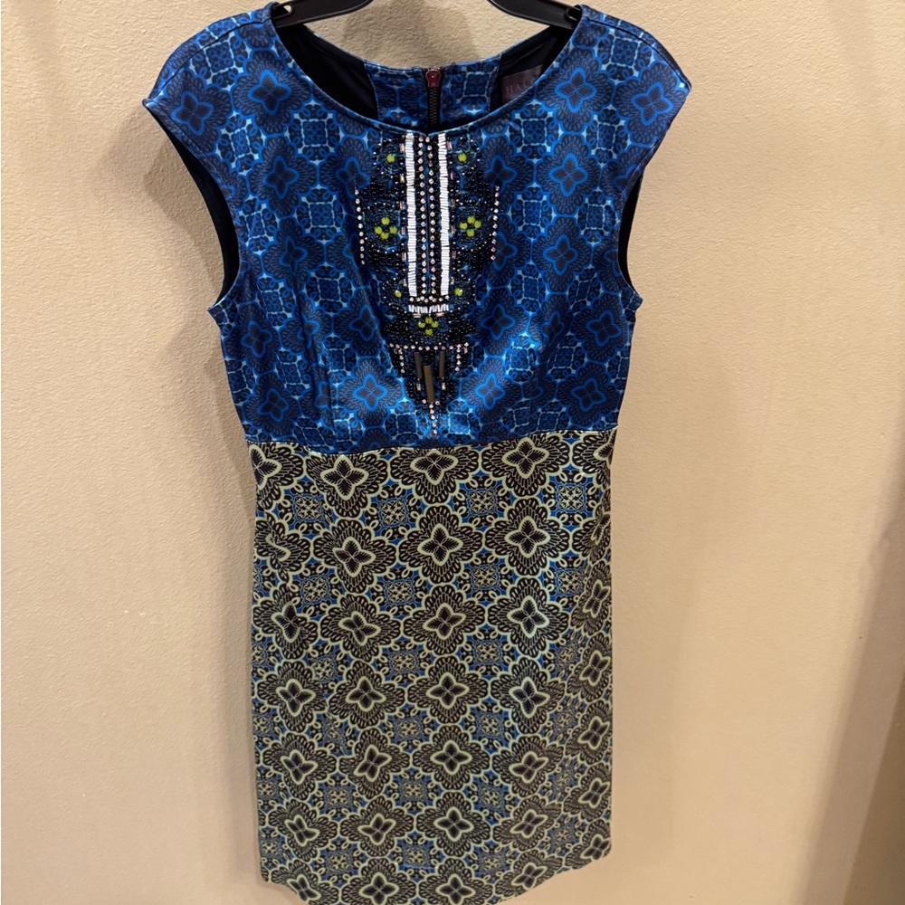 Beaded front Hale Bob mini dress